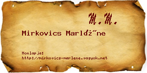 Mirkovics Marléne névjegykártya